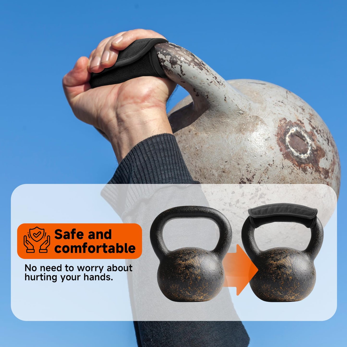 Xxerciz Kettlebell Non-Slip Handle Wrap, Soft Breathable Grip Cover for Most Kettlebells, Easy to Use, Training Accessory for Home Gym Workouts