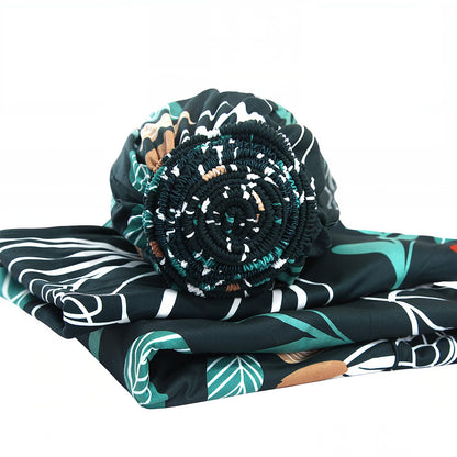 Ramesses Flannel Bedding Sheet Set Full-Polyester Printed Microfiber Plush Flannel Stain Resistant-Soft and Durable-4-Piece Bedding(Green, Full)