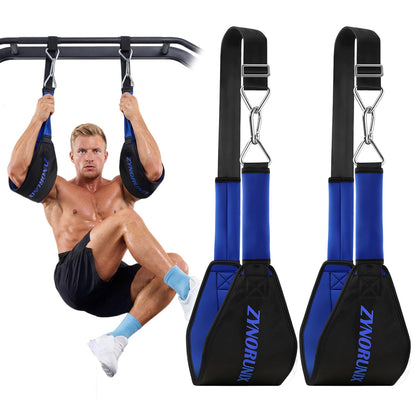 Adjustable Hanging Ab Straps for Pull Up Bar, Core & Abdominal Workout Equipment for Strength Training and Leg Raises，Gym Ab Slings Straps Padded Arm Support with D-Ring Strap, Men Women