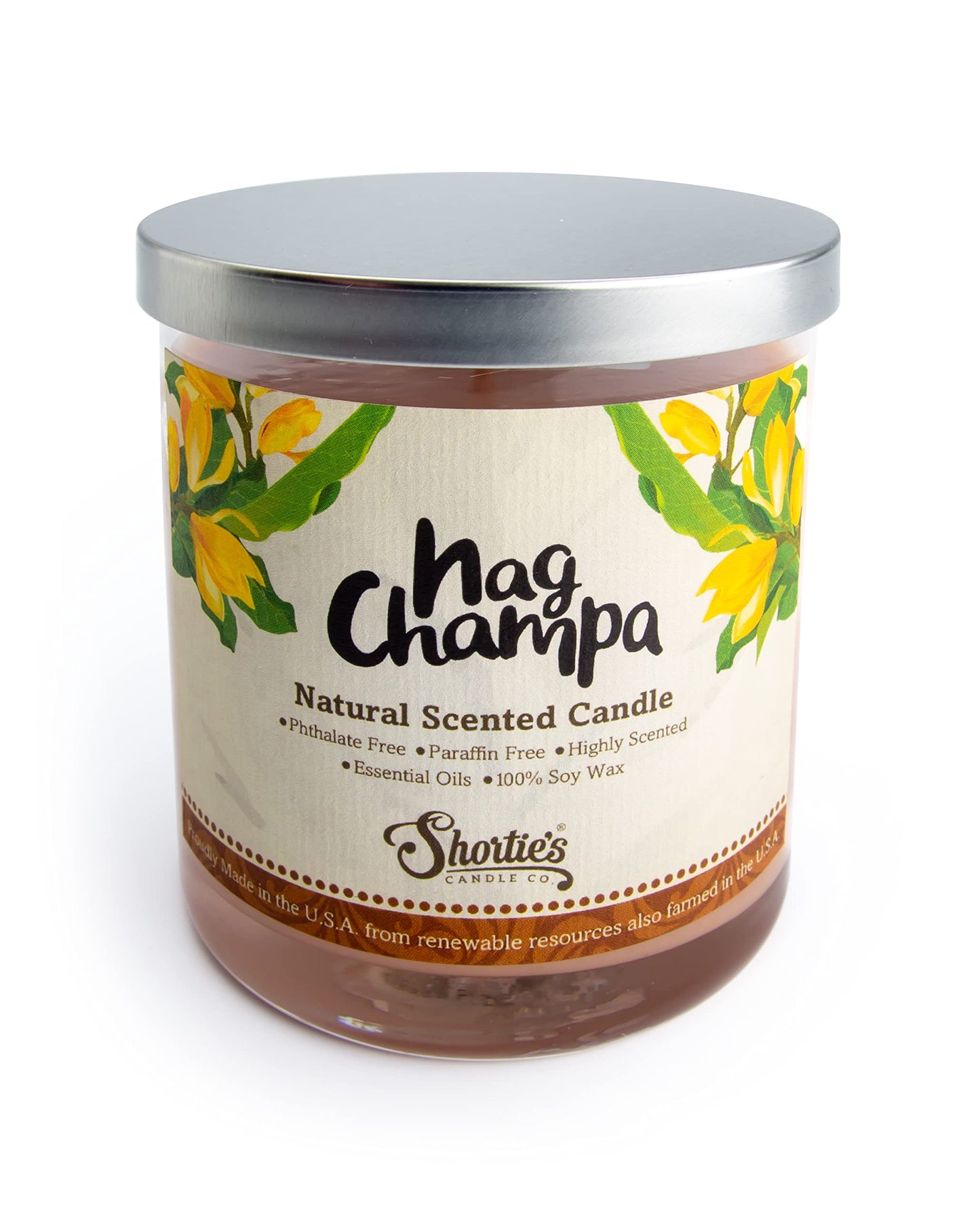 Nag Champa Scented Natural Soy Candle, Essential Fragrance Oils, 100% Soy, Phthalate & Paraben Free, Clean Burning, 9 Oz.