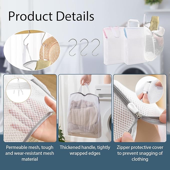 3 Pcs Laundry Bags Mesh Wash Bags