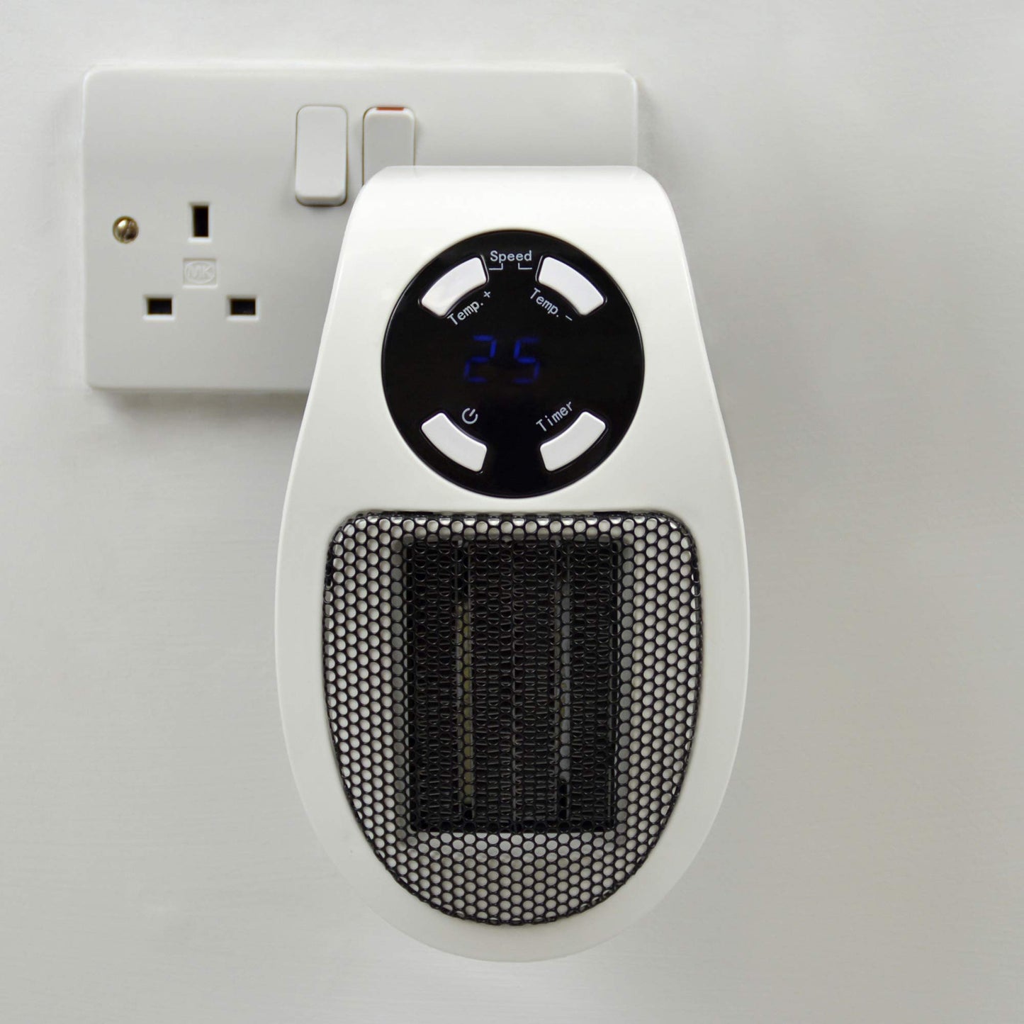 STAYWARM 500w Plugin Local (2m2) Power Heater / 2 Fan Speeds / 15 - 30C Temperature Control / 1-12 Hour Timer / Auto Shut Off - F2210WH