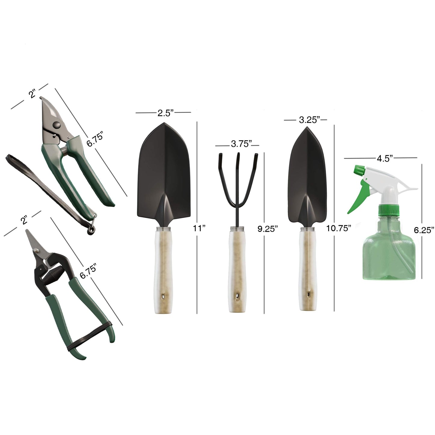 Pure Garden 8-Piece Garden Hand Tool Set - Canvas Tote Gardening Tool Kit with Snip, Pruner, Rake, Trowel, Shovel, Spray Bottle, and Soft Wire Tie