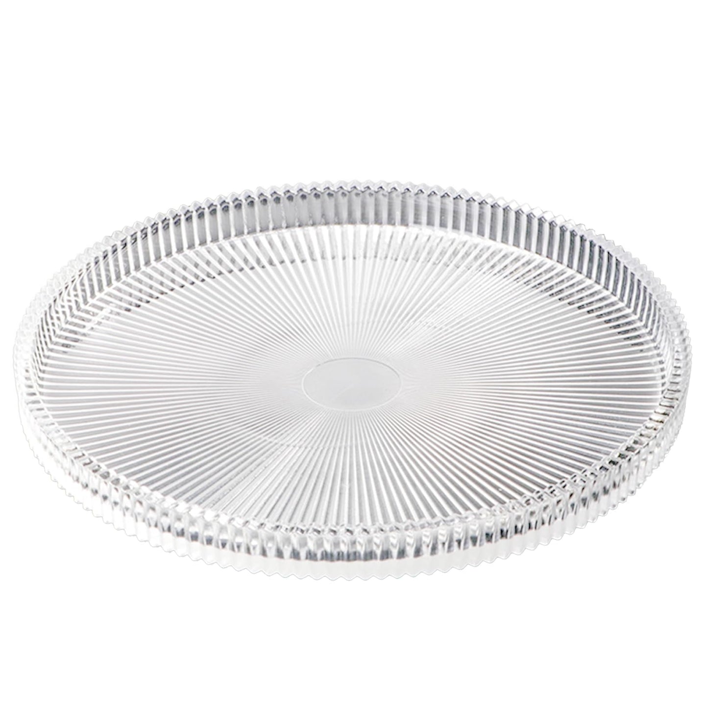 Decorative Round Glass Tray 10.5 Inch, Modern Crystal Serving Platter, Elegant Glass Plate for Home Décor, Coffee Table, Vanity or Kitchen