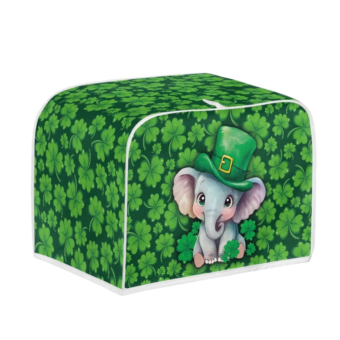ASQVTIFE Shamrock Toaster Oven Cover for 4 Slice Kitchen St.Patrick Day Decor Elephant Toaster Oven Cover Fits for Most Standard 4 Slice Toasters Kitchen Food Dust Covers