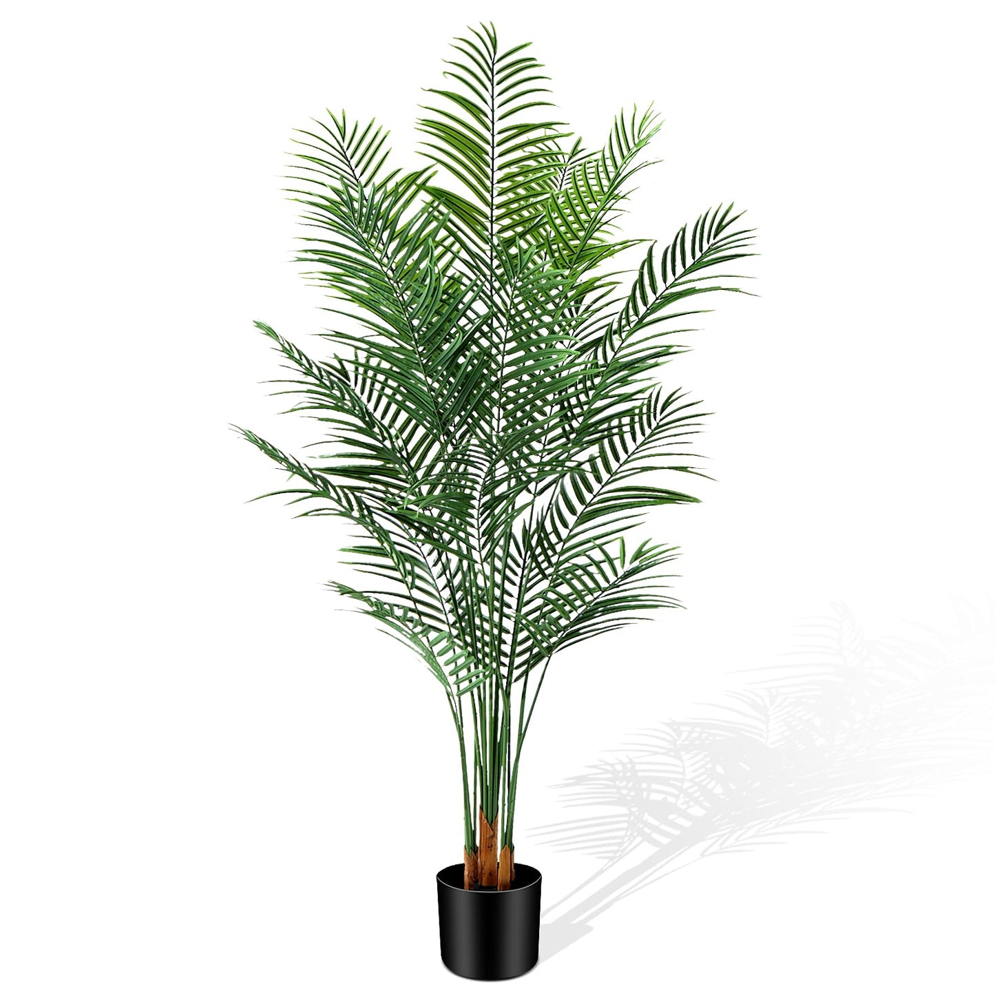 CyanGrove Artificial Palm Tree Outdoor 6.5ft, Large Fake Tropical Areca Palm Tree with 18 Trunks, Tall Faux Floor Plants for Indoor Outdoor-Living Rooms, Offices, Bedroom Home Decor