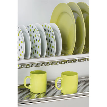 Emuca - Stainless Steel Dish Drying Rack for Standard 50 cm Width Kitchen Cabinet, Inner Width Module 435-470 mm