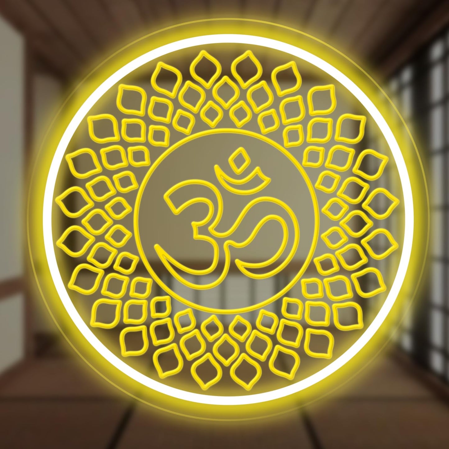 Om Buddha neon sign, Meditation light decor, Yoga wall decor, Mandala wall art, Home gym decor, Buddha symbol gifts, Yoga gifts, Meditation gift Zen Art Yoga Studio Pilates Studio Art Meditation-Yellow