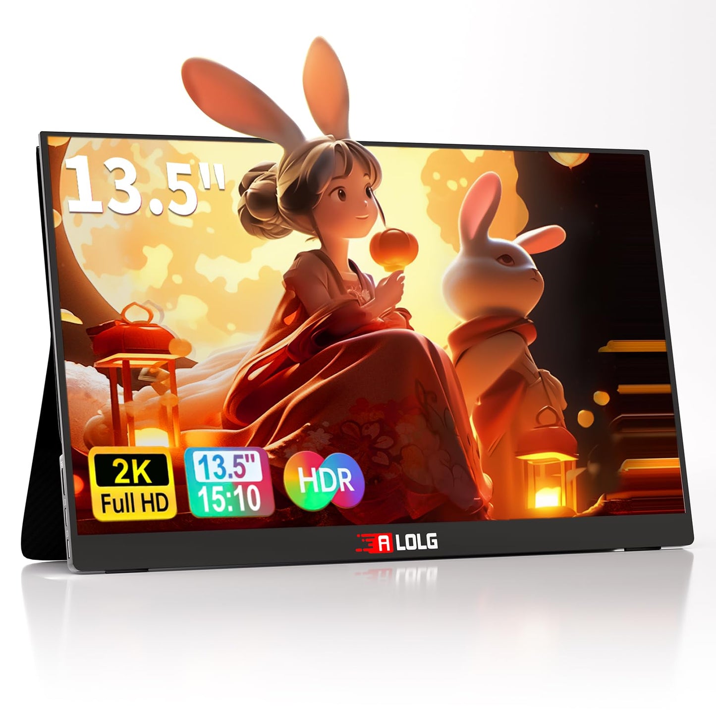 10.5''Portable Monitor for latop ,2K FHD 60HZ Laptop Monitor Screen,USB-C and HDMI Inputs, Ultra-Slim IPS Panel with HDR and Premium Smart Cover & Speakers for Laptop,PC,Phone,PS4/5,Switch,Mac,Xbox