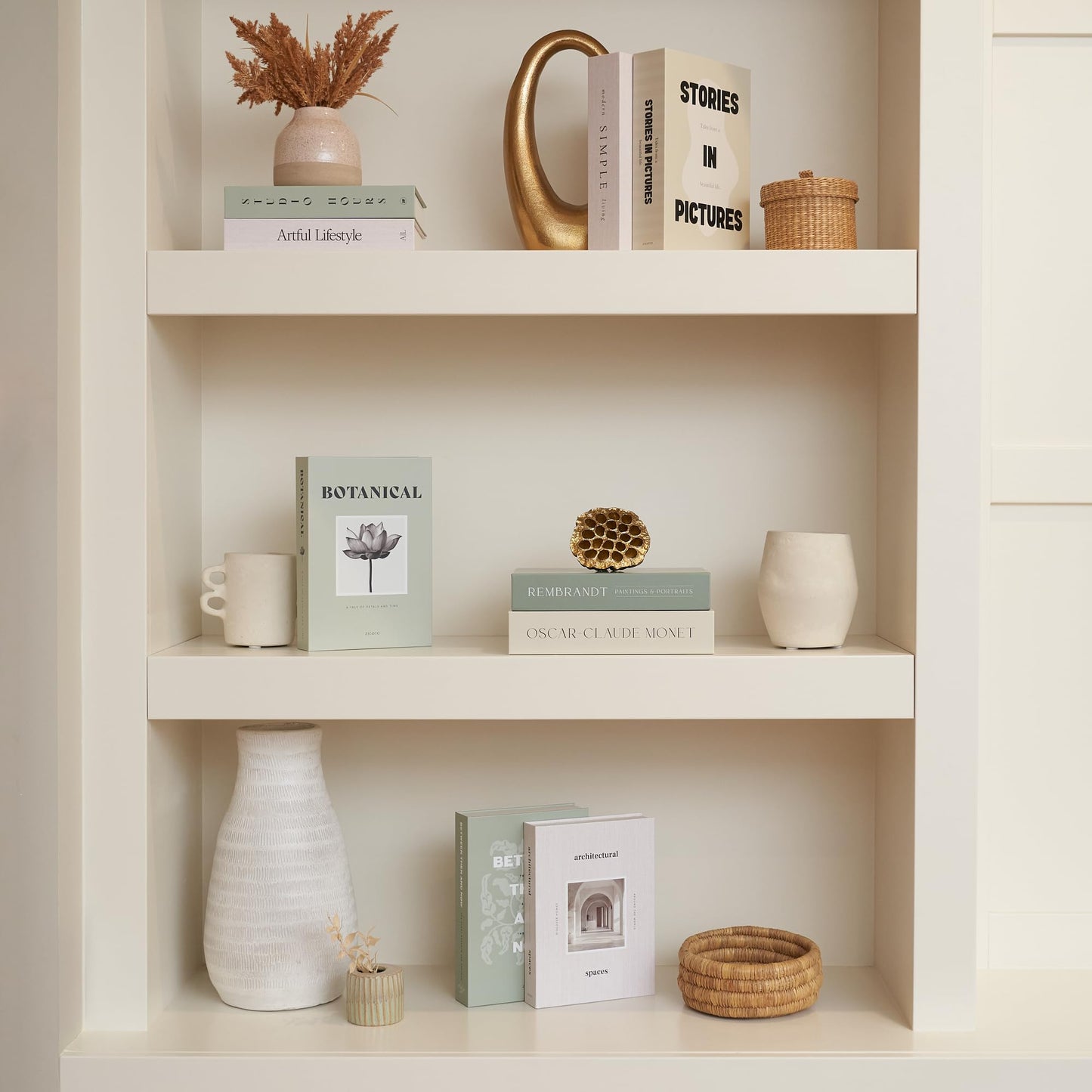 Beautiful Decorative Books - Set of 9 Boxes Enhance Your Coffee Table, Bookshelf or Mantel Shelf Decor - Aesthetic Fake/Faux Books for Modern Home Decoration, Photo Storage and as a Keepsake Box
