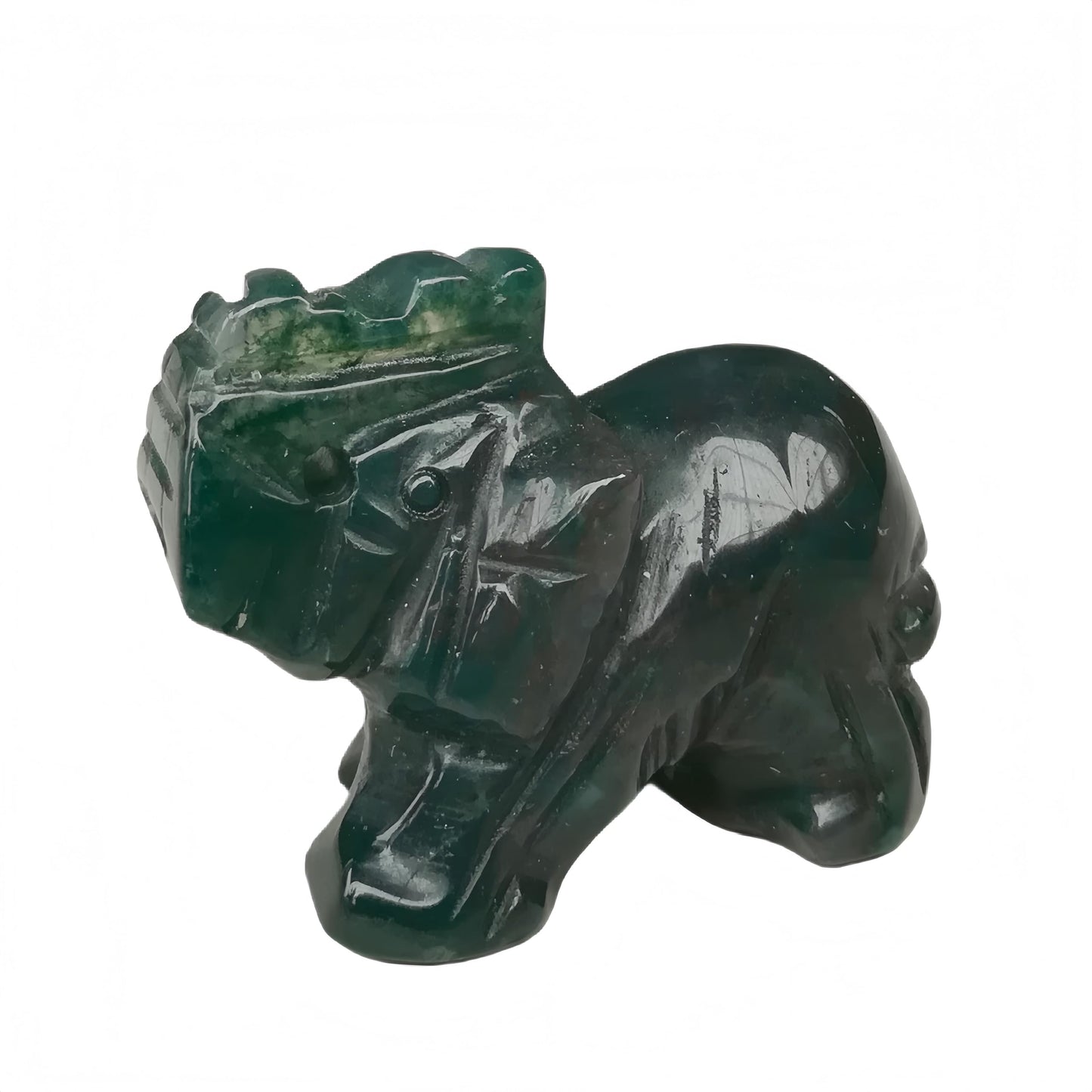 Afucats Natural India Agate1.5 Inches Elephant Indoor Decorative Stone,Pocket Crystals and Healing Stones Figurine Decor