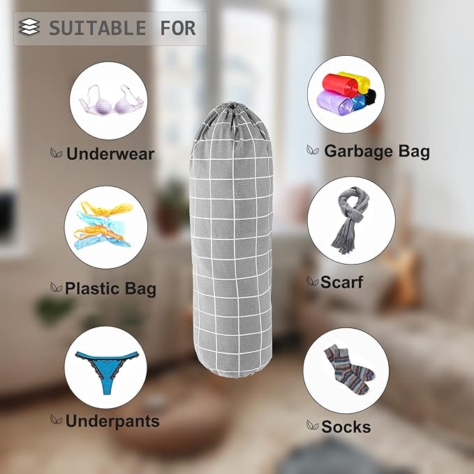 SYIPO Plastic Bag Holder, Wall Mount Organizer, Shopping Bags Carrier, Washable