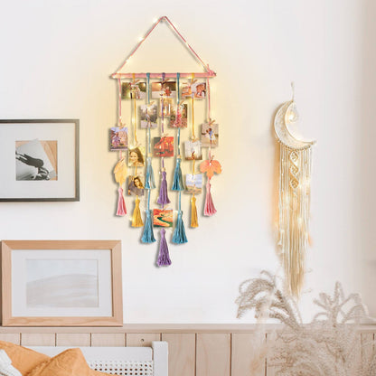 Homecor Gifts for Teenage Girls, Hanging Photo Display & Moon Dream Catchers, Christmas Teen Girls Gifts Ideas Ages 10 11 12 13 14 Years Old, Macrame Wall Decor Boho Bedroom Dorm Aesthetic Room Decor