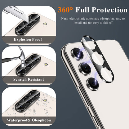 YMHML 3 Pack for Samsung Galaxy S23 Screen Protector Tempered Glass Upgrade Fingerprint Unlock Compatible for 3 Pack Camera Lens Protector, HD Clear Case Friendly Full Screen Protector for Galaxy S23
