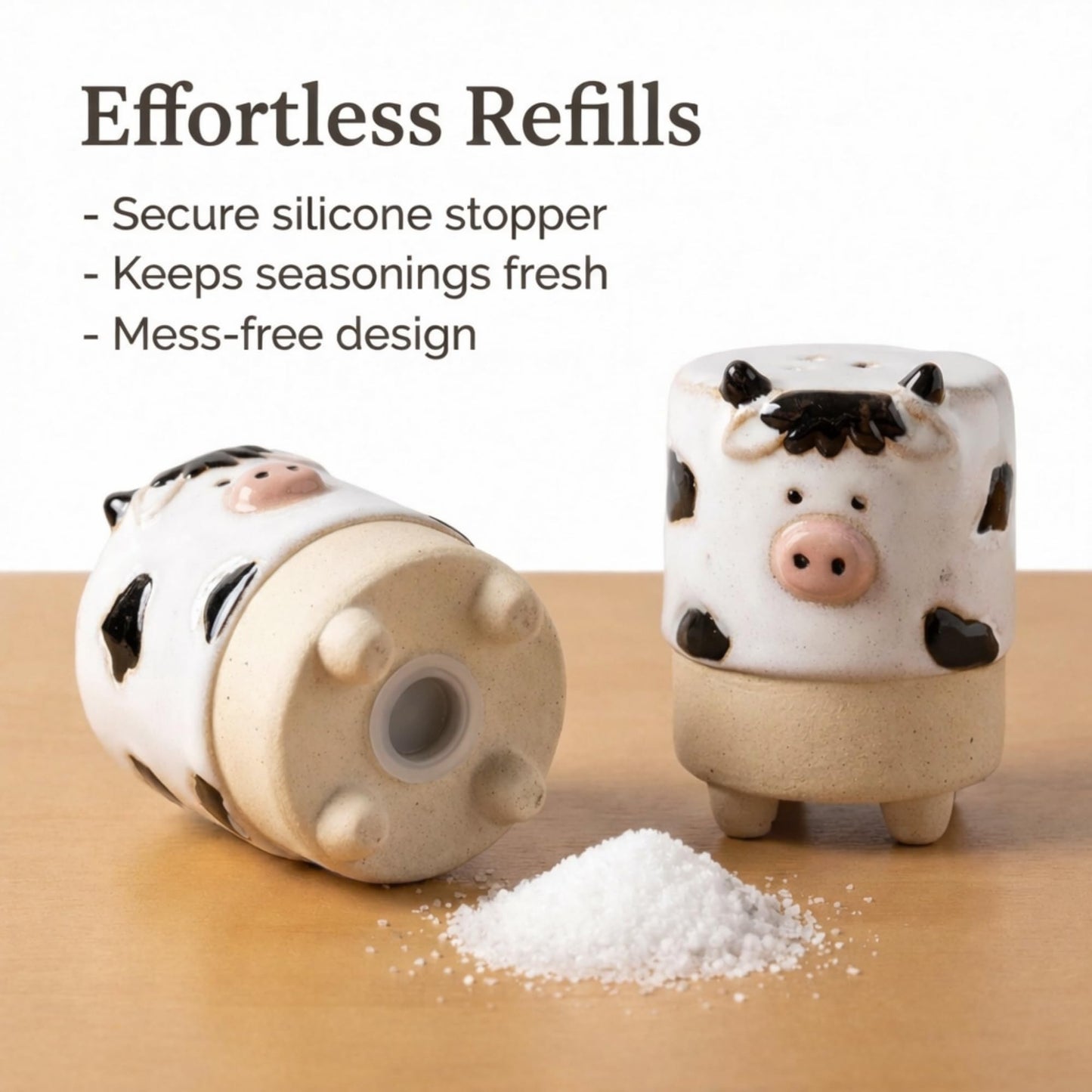 The Bridge Collection Cute Ceramic Cow Salt and Pepper Shakers