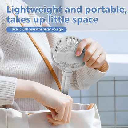 SOPOKE Mini Portable Baby Stroller Fan,3 Speed Personal Handheld Fan,Battery Operated Rechargeable 360° Flexible Tripod Cooling Fan, Suitable for Car Seat Crib Treadmill Golf Cart Travel(Yellow)