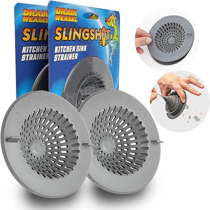 Slingshot Kitchen Sink Drain Strainer Cover Basket, Food Catcher and Stopper