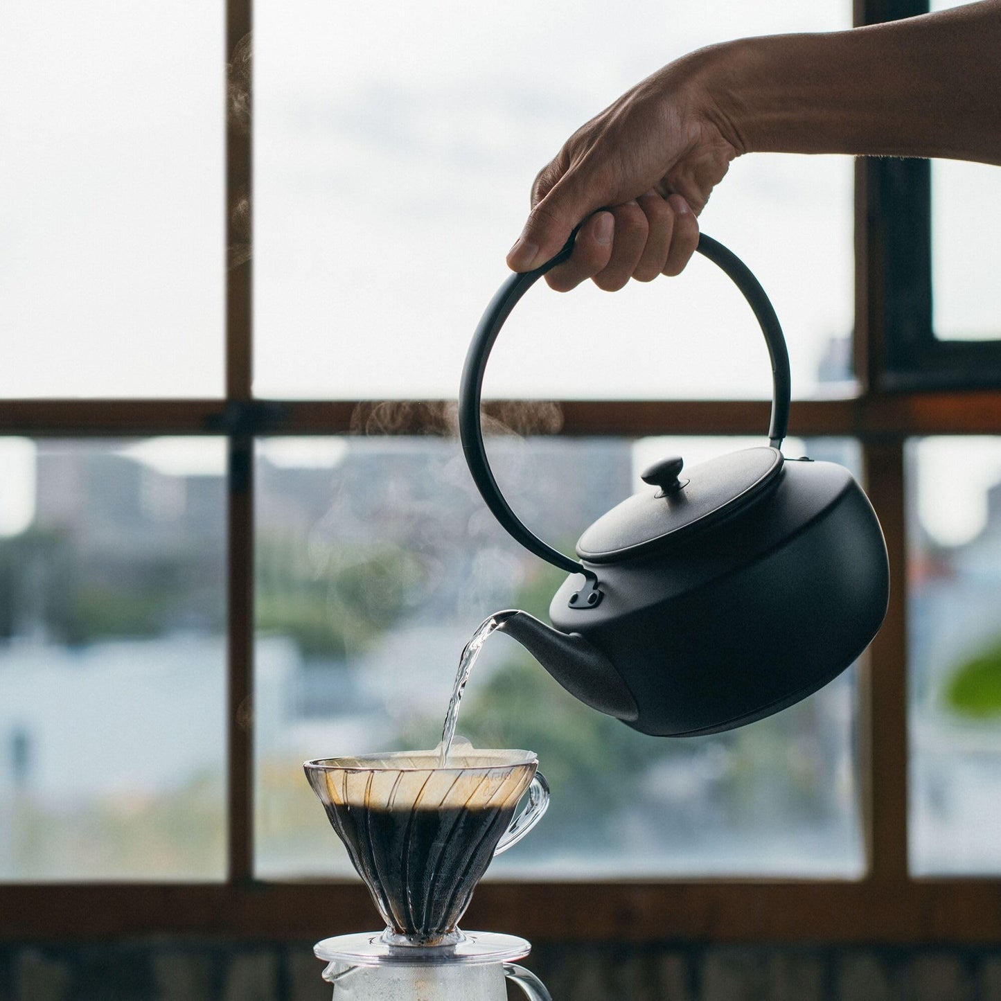 BALMUDA Combo Pack: MoonKettle Black & The Lantern Gray | Electric Kettle with Temp Control & Rechargeable LED Lantern