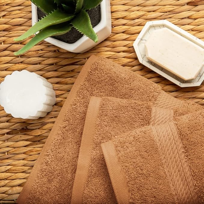 SUPERIOR Egyptian Cotton Pile 3 Piece Towel Set, Includes 1 Bath, 1 Hand