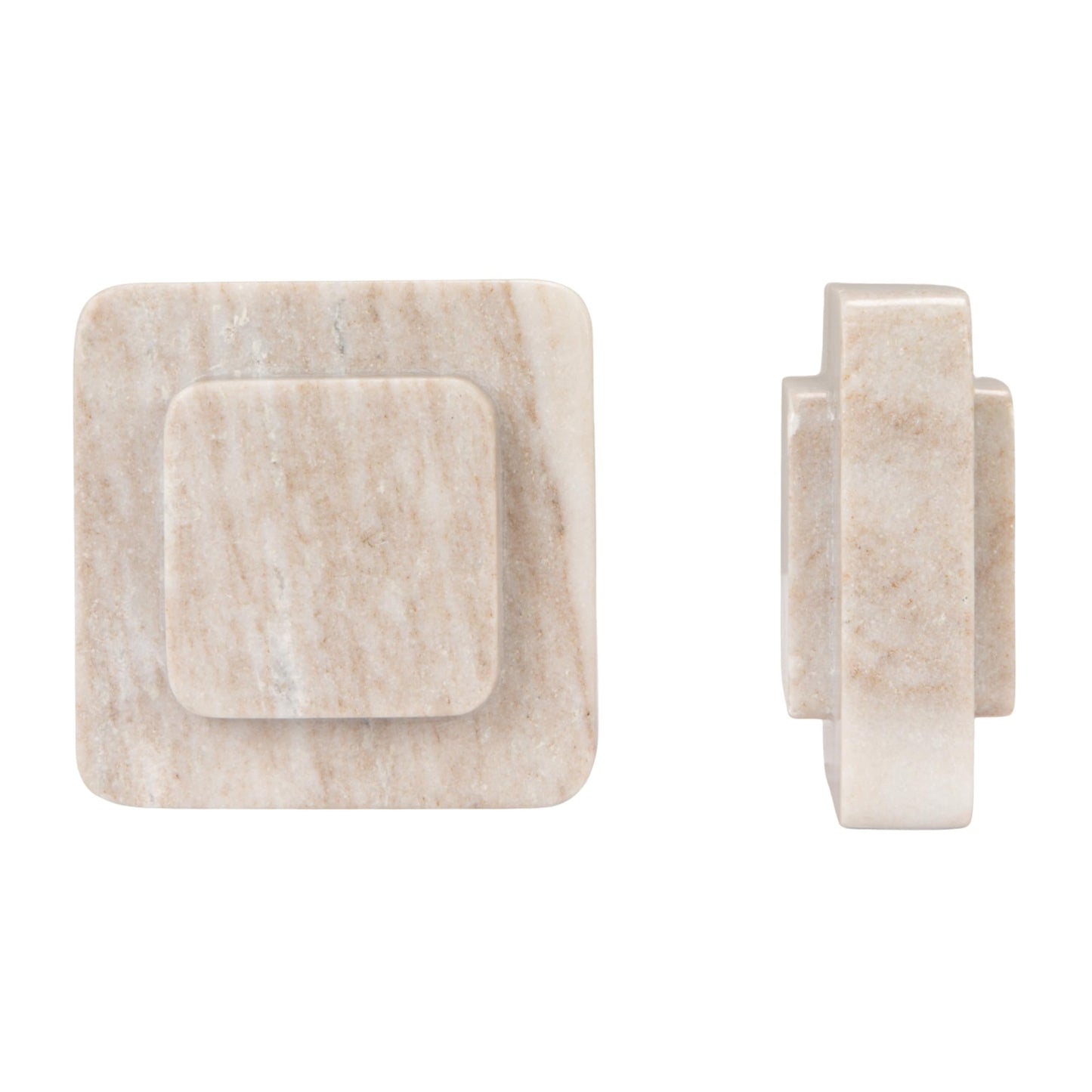 Bloomingville Heavy Duty Marble Bookends, Beige, Set of 2