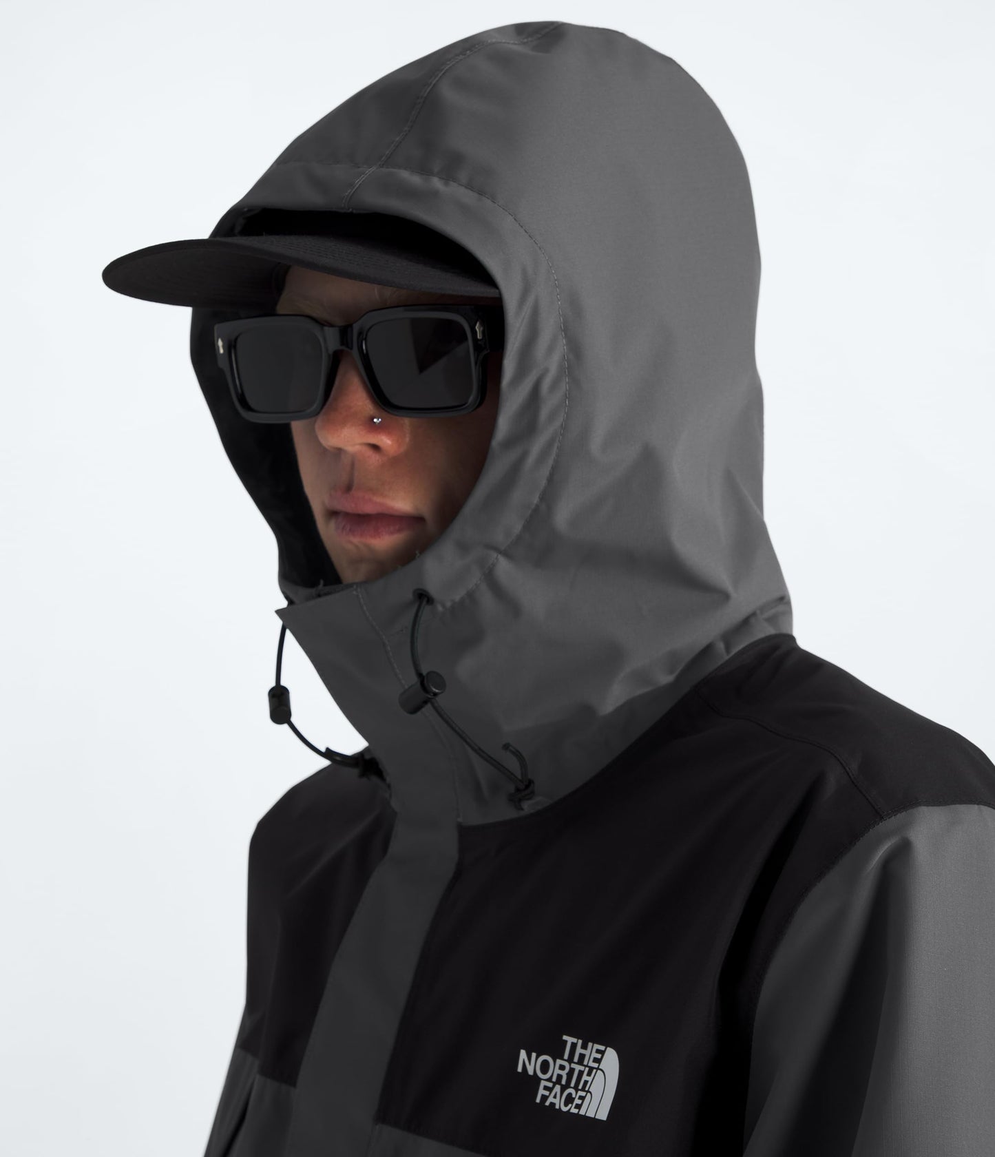 The North Face Men's Antora Jacket (Standard & Big Size) - Waterproof & Windproof Rain Coat, Secure Zip Hand Pockets, Smoked Pearl/TNF Black-NPF, Medium