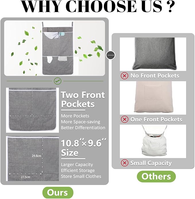 XL Hanging Laundry Hamper Bag, Door Hanging Hamper