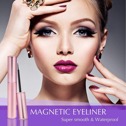 Magnetic Eyelashes with Applicator: 5 Pairs Reusable Natural & Glam Lashes, Lightweight Magnetic Liner, Beginner-Friendly, No Glue Needed, Waterproof & Cruelty-Free