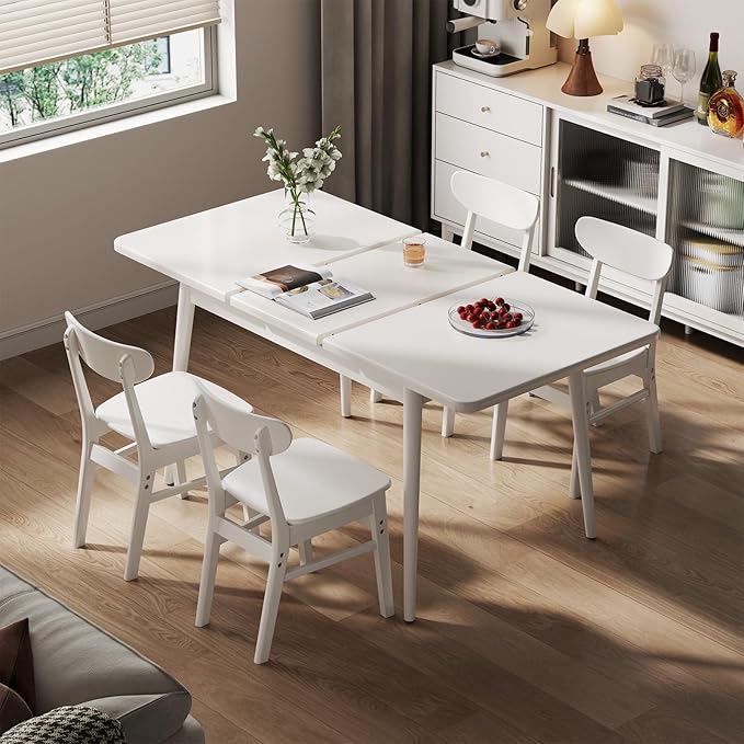 Muwuele Solid Wood Extendable Dining Table