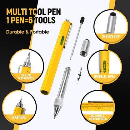 BIIB 6 in 1 Multitool Pen, Mens Gifts for Dad Boyfriend Husband, Anniversary Birthday Father‘s Day Gifts for Men, Gift for Men Who Have Everything, Dad Gift from Daughter Son, Cool Tools Gadgets