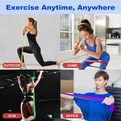 Resistance Bands, Pull Up Bands, Workout Bands for Exercise, Thick Heavy Resistance Band Set with Door Anchor, Elastic Bands for Body Stretching, Crossfit Training at Home/Gym Men & Women Women