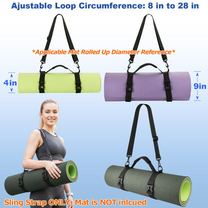 Cosmos Portable Yoga Mat Strap Mat Sling Picnic Blanket Strap with Adjustable Shoulder Strap & Handle for Festivals Picnics Camping Motorcycle Bedroll Pilates