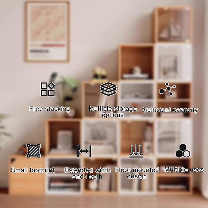 Versatile wooden storage cabinet, space-saving modular organizer