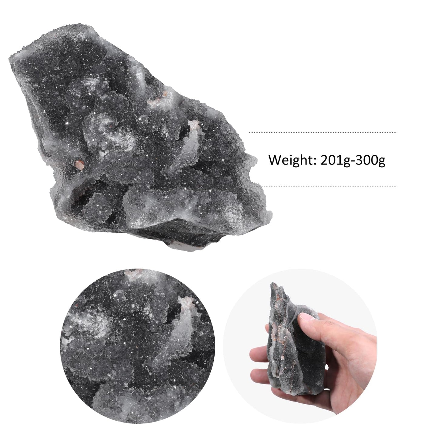 TUMBEELLUWA Natural Raw Sphalerite Geode Cluster for Home Decor, Irregular Shape Crystal Specimen Healing Stone Diffusers for Essential Oils, 0.44-0.66 LBS