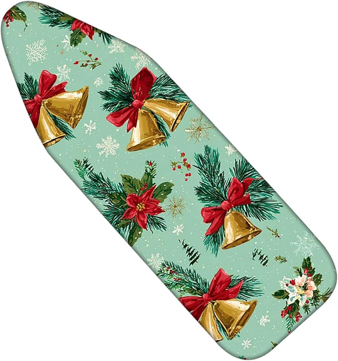 Nuxovilar Ironing Board Covers Winter Bells and Poinsettia Pattern Polyester