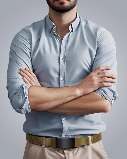 FAIRWIN Men's Ratchet Web Belt,1.25 inch Nylon Automatic Buckle,No Holes Invisible Belts for Men Jeans Pants