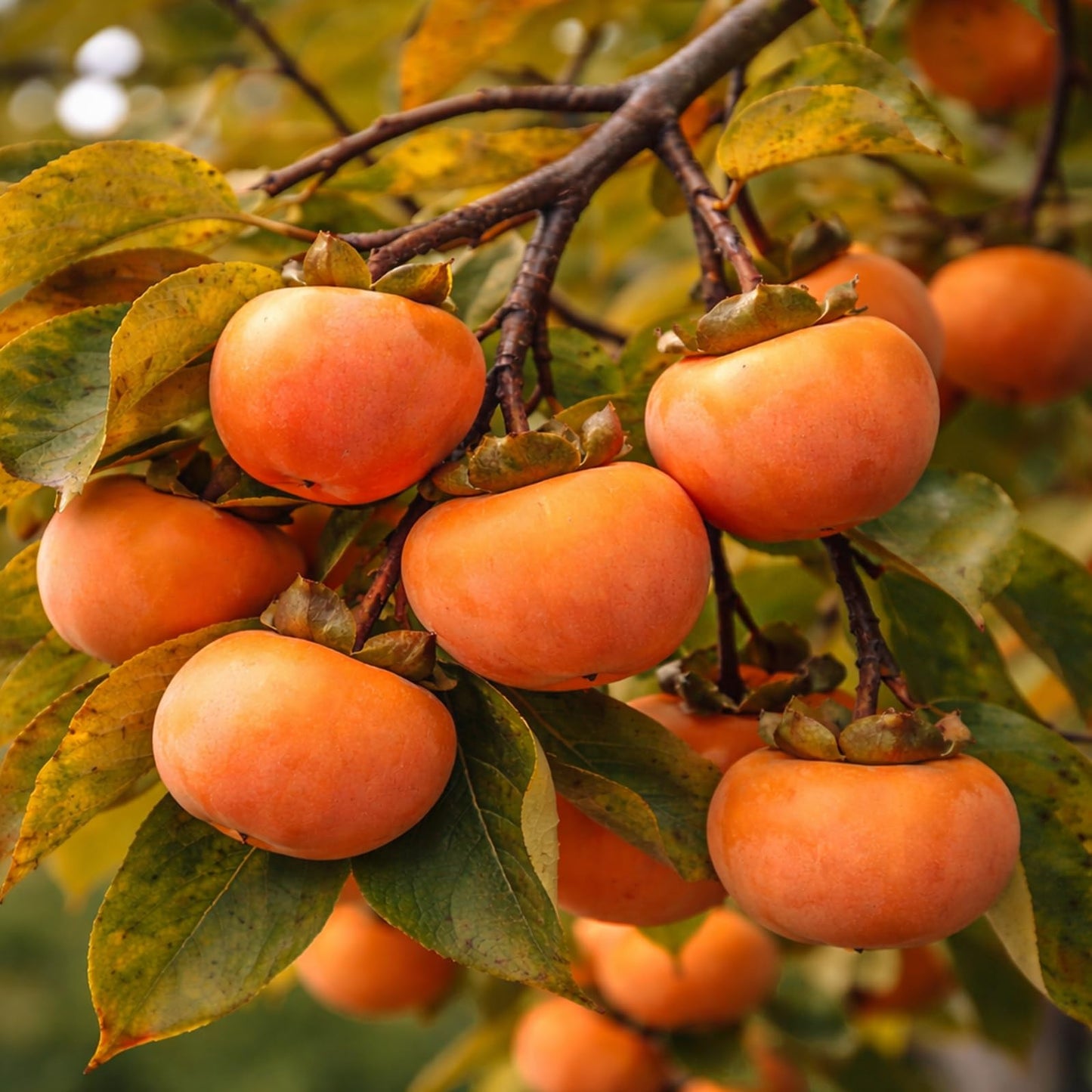 5 American Persimmon Tree Live Plants – Sweet Orange Fruit Tree for Home Garden – Cold Hardy, Easy to Grow, High-Yield Persimmon Variety (5 Pack of Trees)