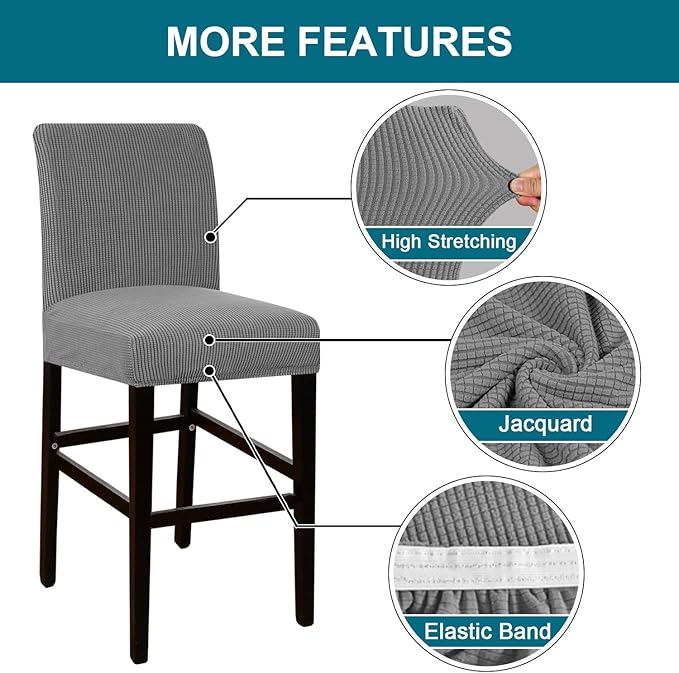 Turquoize Stretch Bar Stool Cover Counter Stool Pub Chair Slipcover