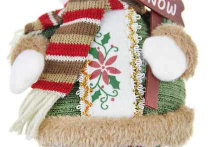 Christmas Decorations Cute Sitting Santa Claus Snowman Figurine Christmas Tree Hanging Decoration Plush Stuffed Toy Doll Home Office Indoor Outdoor Table Fireplace Window Ornament Decor Xmas Gift
