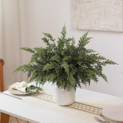 GLIDLION 18" Soft Textured Cedar Branches -24 Pcs, Artificial Christmas Cedar Branch Realistic Fake Pine Picks Faux Greenery Plants Stem for Vase DIY Crafts Garland Wreath Indoor Outdoor Home Decor
