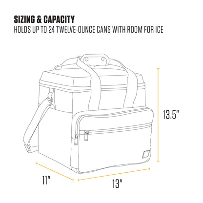 Carhartt Thick Foam Fully Insulated Cold Front Coolers, Premium Ice Retention, Durable Water Resistant Material W/Front Zippered Pocket, 24 Can Lunch Cooler, Bluestone