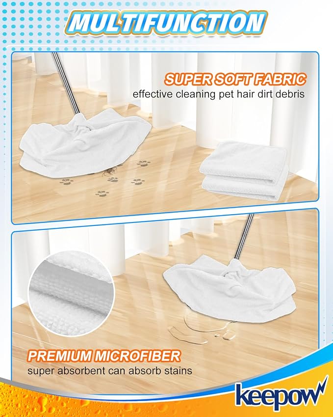 KEEPOW 3PCS Extra Large Microfiber Cleaning Cloth 30" x 20" Large Floor