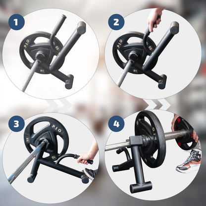 Deadlift Jack Barbell Stand,Barbell Stand for Weight Training Home Gym Easily Unload and Load 600lbs Barbell Plates for Deadlift Exercise (2 PCS)
