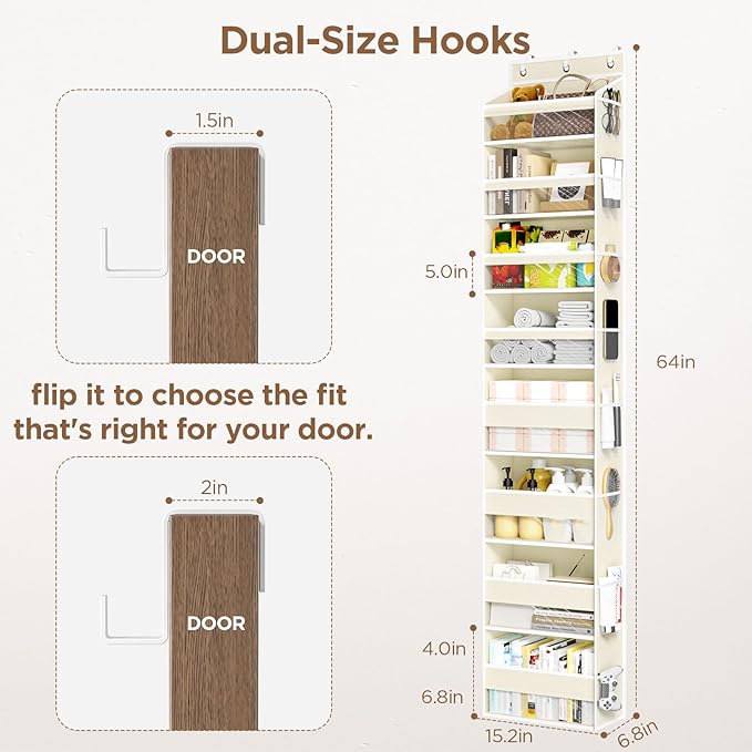 Over The Door Organizer, 8 Shelf Door Hanging Organizers