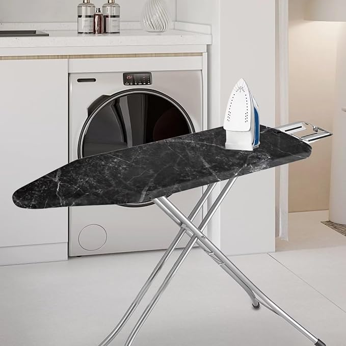 ZDCUSTOM Black Marble Ironing Board Cover and Pad- 52" x 13" Iron Board Cover