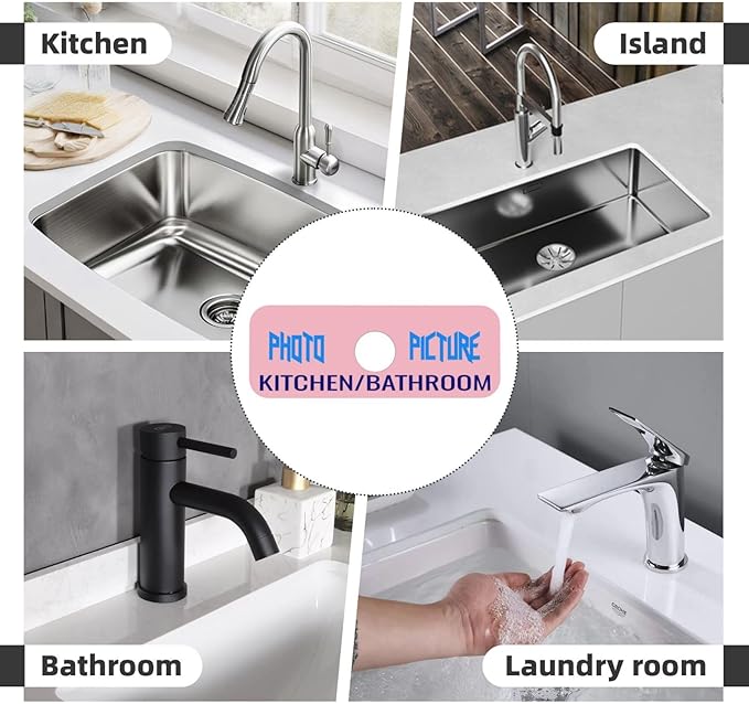 Kitchen Sink Splash Guard Faucet Mat Kitchen/Bathroom Photo DIY 15"x5.5"