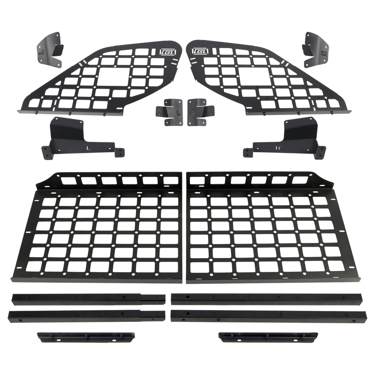 HIGH FLYING for Subaru Forester 14-18 Car Accessories Modular Storage Molle Panels System Trunk Shelf Luggage Storage Carrier Trunk Organizer Aluminum (Side Panels+Shelf with Manual Tailgate)