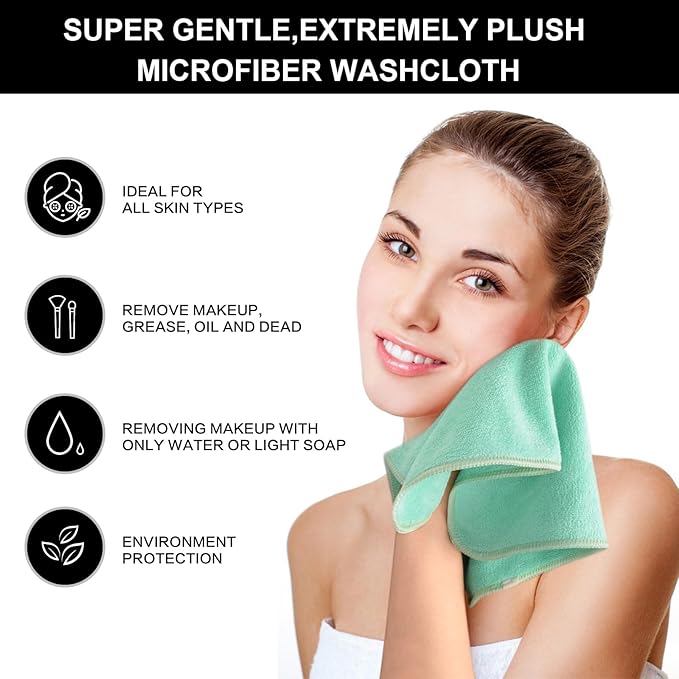 SINLAND Microfiber Facial Cloths Fast Drying Washcloth 12inch x 12inch