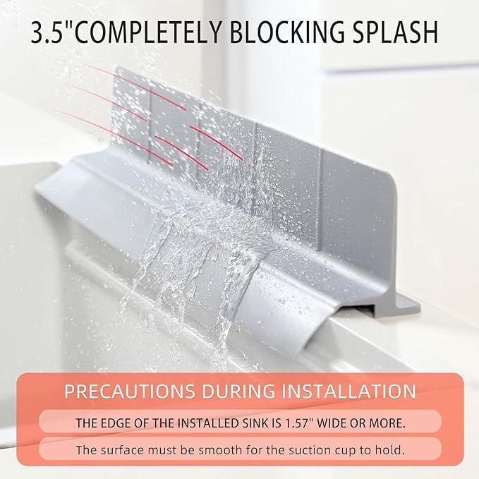 23" Ultra Silicone Sink Splash Guard Released in 2025/Dec, Self-Draining Water