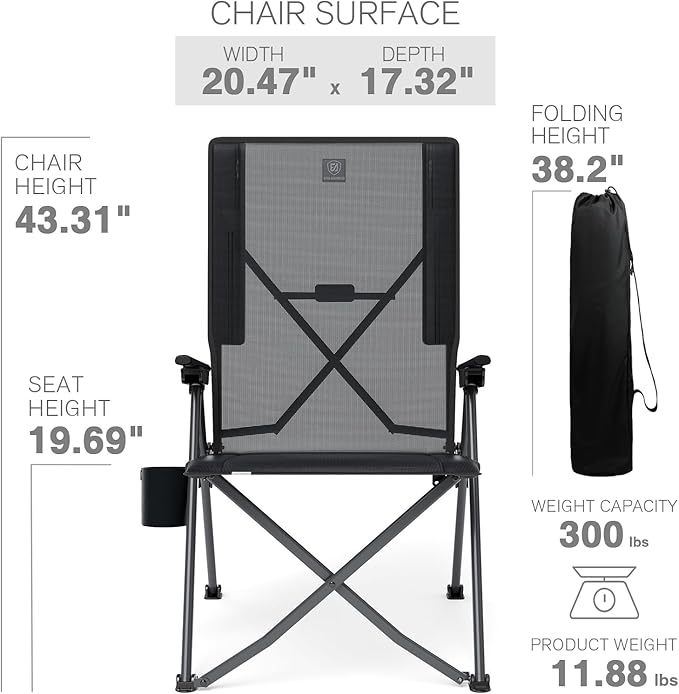 EVER ADVANCED Teslin Reclining Camping Chairs