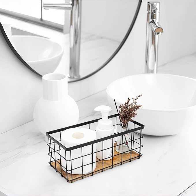 TIEYIPIN Black Metal Wire Storage Baskets